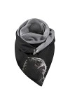 JERFER Écharpe Femme Chaud Automne Hiver Foulards Avec Bouton Spécial Élégant Casual Pissenlit Chouette Imprimé Doux Wrap Sca