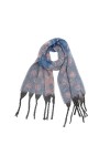 Yudiega Foulard Femme Loop Écharpe Femme Épaisse Écharpe Femme avec Fil Circulaire et Frange à Pompon Jacquard Polka Point Éc