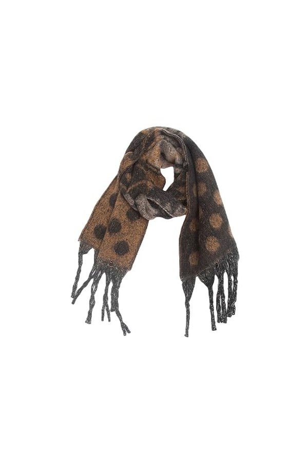 Yudiega Foulard Femme Loop Écharpe Femme Épaisse Écharpe Femme avec Fil Circulaire et Frange à Pompon Jacquard Polka Point Éc