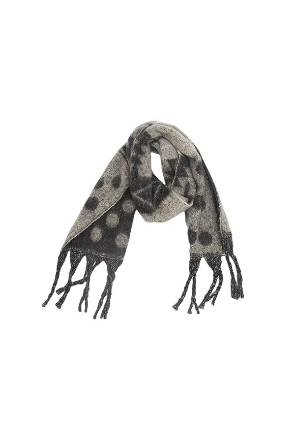 Yudiega Foulard Femme Loop Écharpe Femme Épaisse Écharpe Femme avec Fil Circulaire et Frange à Pompon Jacquard Polka Point Éc