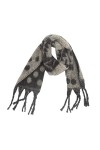 Yudiega Foulard Femme Loop Écharpe Femme Épaisse Écharpe Femme avec Fil Circulaire et Frange à Pompon Jacquard Polka Point Éc