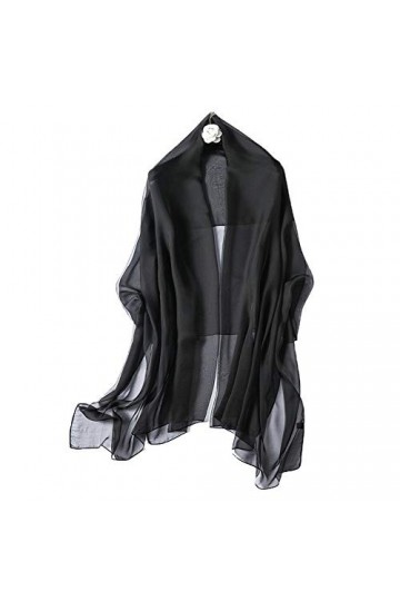 Foulard en soie imité couleur pure écharpe en fil doux sauvage femme été crème solaire châle serviette de plage soie artifici