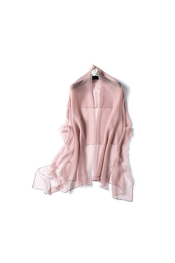 Foulard en soie imité couleur pure écharpe en fil doux sauvage femme été crème solaire châle serviette de plage soie artifici