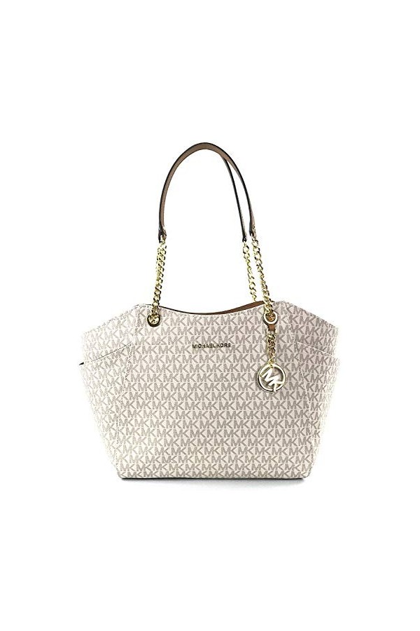 Michael Kors Jet Set Travel Grande chaîne dépaule fourre-tout avec crochet pour sac à main, Palmetto Green Mk Colorblock, La