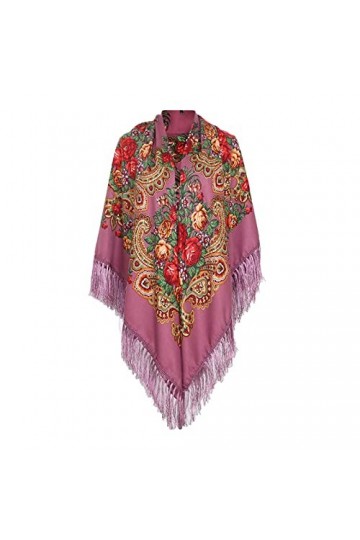 Yudiega Foulard Femme Écharpe Tube Hiver Hommes Écharpe Bohème Style Ethnique Cravate Gland Écharpe Empêche Les Bains De Sole