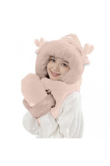 Kayferli Foulard femme avec cache-oreilles et gants longs ensemble foulard triangulaire femme, b, taille unique