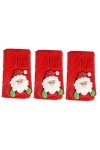 NOLITOY 3 Pcs De Noël Écharpe Noël Santa Foulard Noël Chaud Écharpe Col De Noël Écharpe Laine Écharpe Hiver Écharpe Pañuelos 