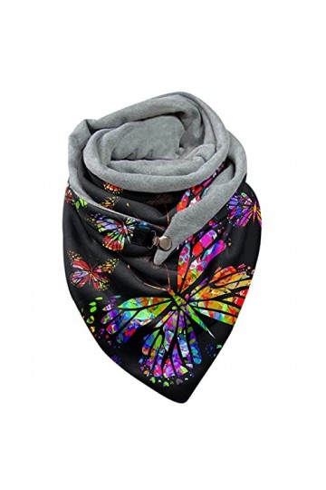 Foulard Chale Femme Coton Triangle Hiver Chaude Pas Cher Echarpes et Foulards Élégante Fille Bouton Douce Wrap Foulard Imprim
