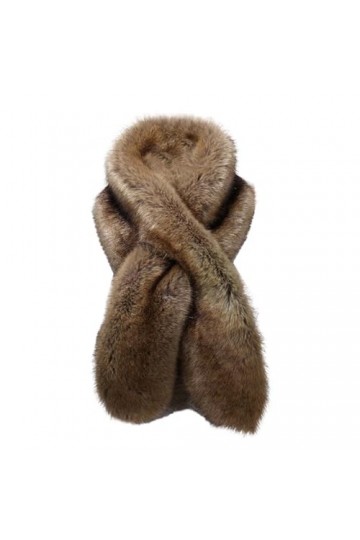 Foulard tubulaire chaud en peluche solide pour femme, café, taille unique