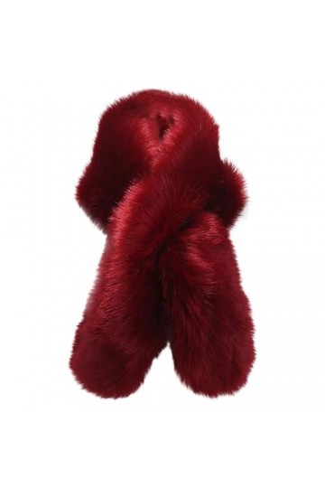 Foulard de vélo en peluche solide pour femme Automne Hiver Coupe-vent, Bordeaux, taille unique