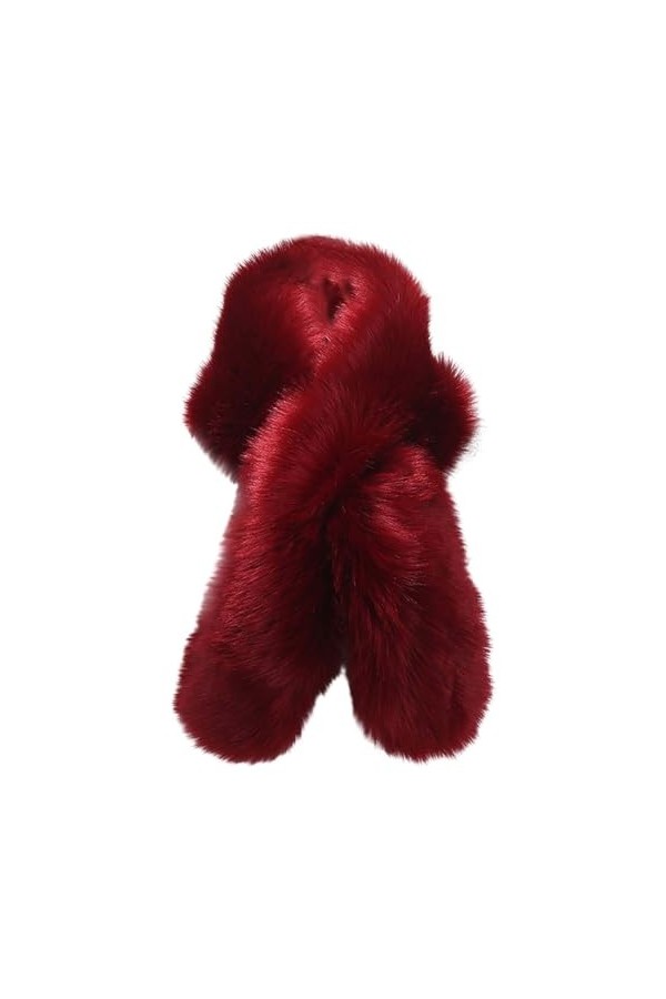 Foulard de vélo en peluche solide pour femme Automne Hiver Coupe-vent, Bordeaux, taille unique