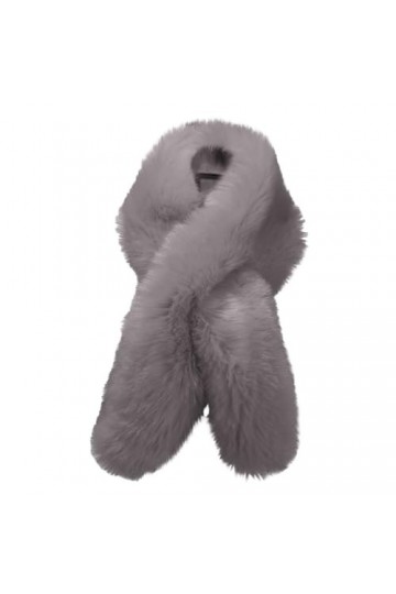 Foulard chaud en peluche solide pour femme automne hiver, gris, taille unique