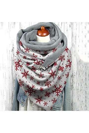 Diexua Foulard Femme Hiver Triangle Chaude Pas Chere Châle Élégant Adolescent Bouton Souple Wrap Turban Animaux Décontracté R