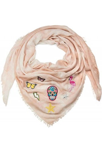 styleBREAKER foulard XXL style batik vintage avec rapiéçages, tête de mort, flamands, étoiles, papillons, paillettes, écharpe