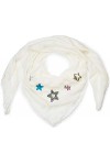 styleBREAKER foulard XXL avec étoiles pailletées cousues, strass et perles, insigne tissé, sticker, franges sur le rebord, éc
