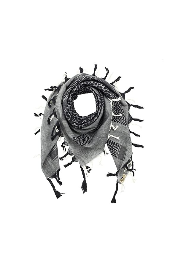 Freak Scene Kufiya - noir - Tissage Peshtemal - 100 x 100 cm - Shemagh - foulard Arafat palestinien - keffieh en coton