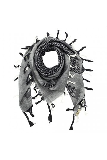 Freak Scene Kufiya - noir - Tissage Peshtemal - 100 x 100 cm - Shemagh - foulard Arafat palestinien - keffieh en coton