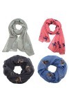 Foulard tubulaire en viscose tissé pour femme A4 Horse et Sika Deer 