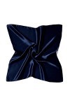 MayTree Foulard en soie colorée pour femme - 100% soie de mûrier - Carré uni - 53 x 53 cm - Bleu nuit, Bleu nuit, 53 cm
