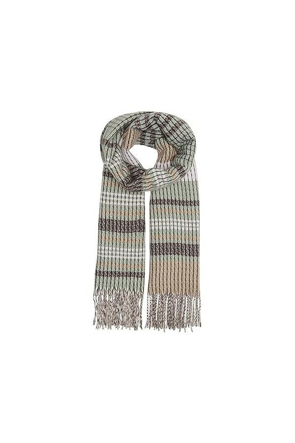 ONLY Foulard femme rayé, Vert fumé, taille unique