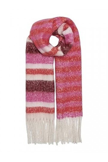 ONLY Foulard femme rayé, Fuchsia, taille unique