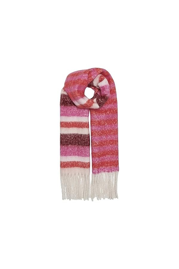 ONLY Foulard femme rayé, Fuchsia, taille unique