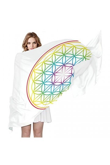 Foulard long et soyeux pour femme Motif fleur de vie