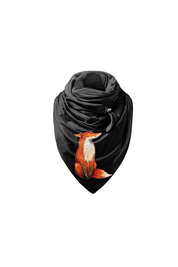 SoLu DAY8 Écharpes Femme Triangulaire Hiver Chaud Pas Cher Châles Chic Elegant Femme Fille Bouton Douce Wrap Foulard Imprimer