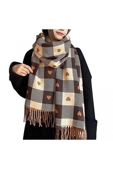 Écharpes et foulards pour femmes Écharpe tube Unisexe Réversible Amour Plaid Gland Écharpe Chaude Écharpe Épaisse Belles écha