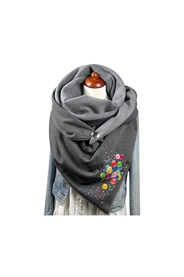 Foulard Triangulaire Femme Hiver Chaude Pas Chère Echarpes et Foulards Chic Élégante Femme Bouton Douce Wrap Foulards Imprime