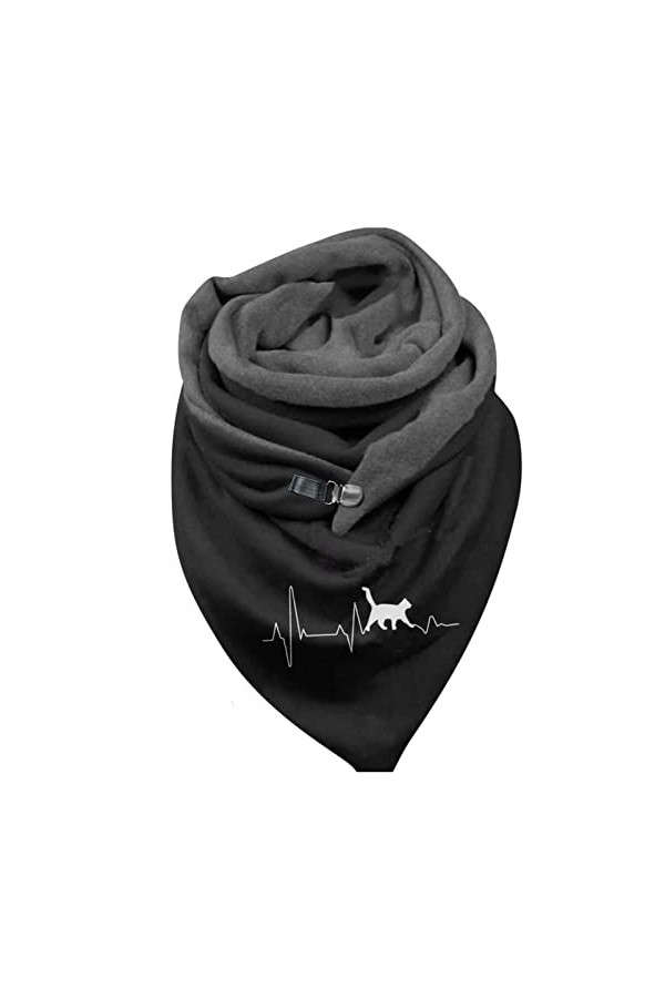 SoLu DAY8 Foulard Femme Hiver Triangle Chaude Pas Chere Écharpe Chic Élégant Adolescent Fille Bouton Souple Wrap Écharpe Impr