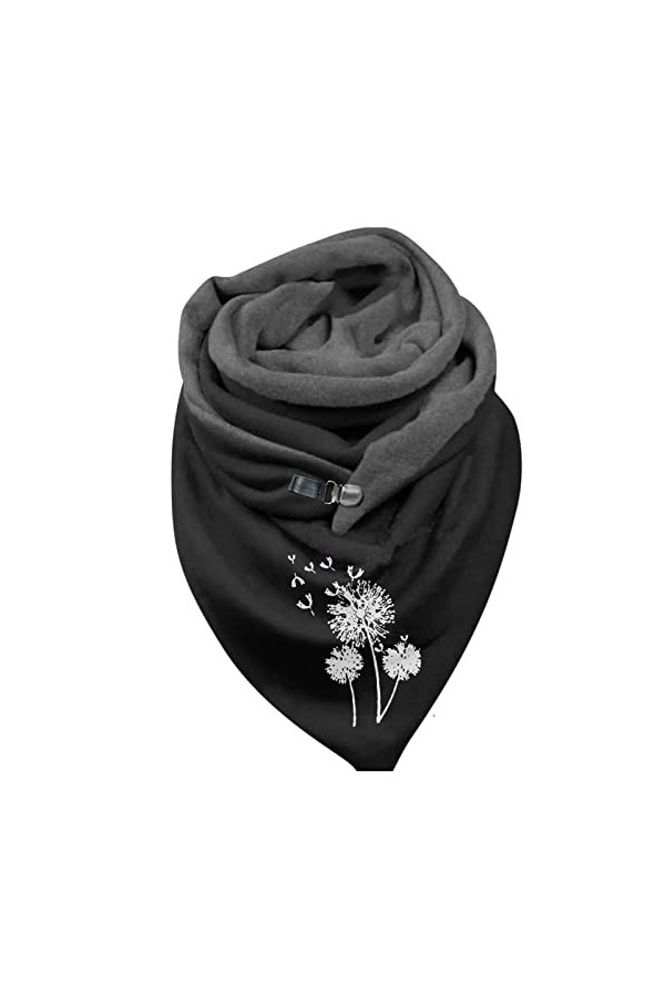 SoLu DAY8 Foulard Femme Hiver Triangle Chaude Pas Chere Écharpe Chic Élégant Adolescent Fille Bouton Souple Wrap Écharpe Impr