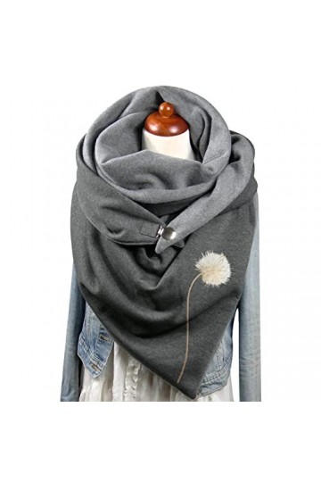 Foulard Triangulaire Femme Hiver Chaude Pas Chère Echarpes et Foulards Chic Élégante Femme Bouton Douce Wrap Foulards Imprime