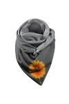 Foulard Triangle Femme Hiver Chaude Pas Chere Foulard Elegante Femme Avec Bouton Doux Wrap Châles Imprimee Chat Décontracté V