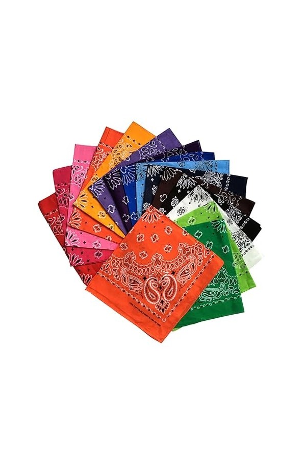 VALICLUD 12 Pcs Cheveux Bandanas Cheveux Écharpes Bandeau Carré Femmes Mouchoirs Paisley Bandeau Paisley Print Head Wrap Band