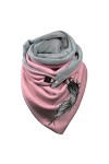 SoLu DAY8 Foulard Chale Femme Hiver Triangle Chaud Pas Cher Foulards Chic Elegante Ado Fille Avec Bouton Douce Wrap Étole Mot
