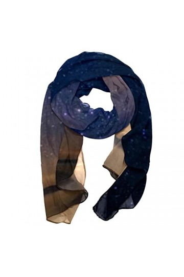 Foulard tendance en mousseline de soie pour femme - Ciel étoilé, multicolore