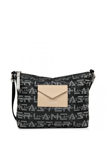 LANCASTER Sac besace - Logo KBA Noir - Gris - Poudre