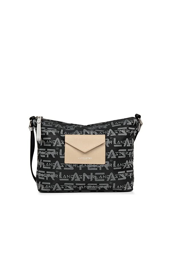 LANCASTER Sac besace - Logo KBA Noir - Gris - Poudre