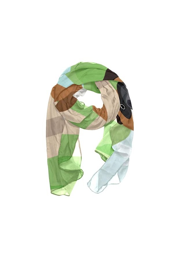 Foulard tendance en mousseline de soie pour femme, animal de compagnie mignon, multicolore