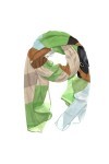 Foulard tendance en mousseline de soie pour femme, animal de compagnie mignon, multicolore