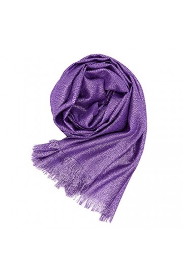 Colours & Beauty Châle De Mariage élégant Pour Femme | Étole De Mariage au filet Violet Lamé Pour Femme | Foulard Femme | Éch
