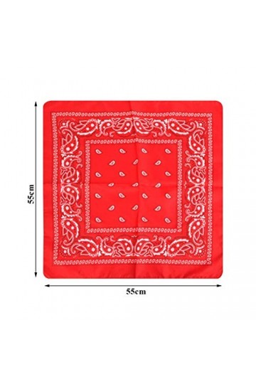BUYGOO 20 pièces Bandanas foulards multifonctions grands mouchoirs couleur assortie Bandanas carrés pour hommes et femmes/dam