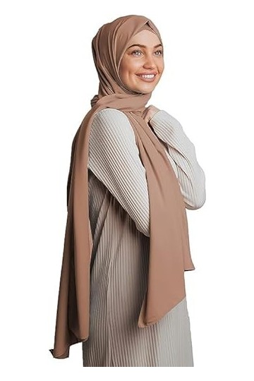 ANCILE ® Hijab Soie de Medine Bonnet Hijab offert Coeur de noisette 