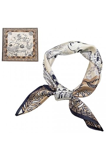 ZhaoCo Foulard Carré en 100% Soie de Mûrier, 66 x 66cm / 26 x 26 Pouces Petit Chaude Léger Écharpe Bandana en Satin pour Femm