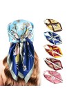 Foulard 100 % soie pour femme – Foulard à cheveux en satin de 68,6 cm, bandanas carrés, pour dormir de nuit avec emballage ca