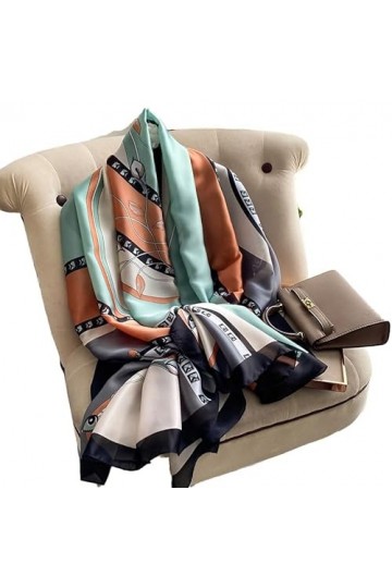 LA FERANI Foulard dété en soie multicolore - Pour femme - Léger et long - 180 x 90 cm - Pour lété - Idée cadeau pour fille 
