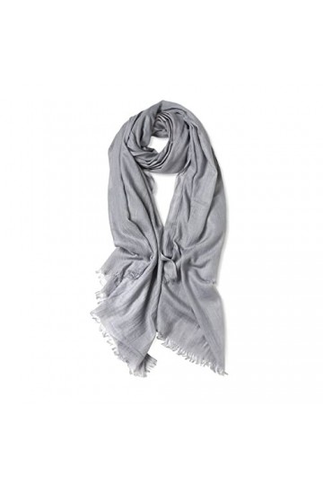 LumiSyne Femme Foulard Couleur Unie Classique Echarpe En Coton Lin Avec Gland Mode Élégant Style Doux Chaude Écharpe Mesdames