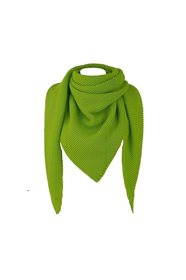 Gloop Foulard triangle XXL pour femme Motif triangle sans gratter la peau, vert, taille unique