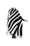 OPSREY Foulard à franges doux imprimé Ramen doux au toucher cachemire écharpe châle écharpe chaude unisexe, Zébré, taille uni